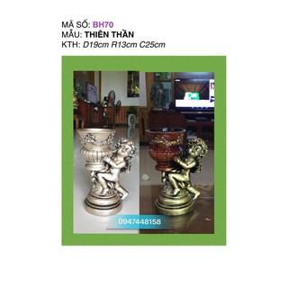 Bình cắm hoa composite dáng thiên thần đứng cao 25cm