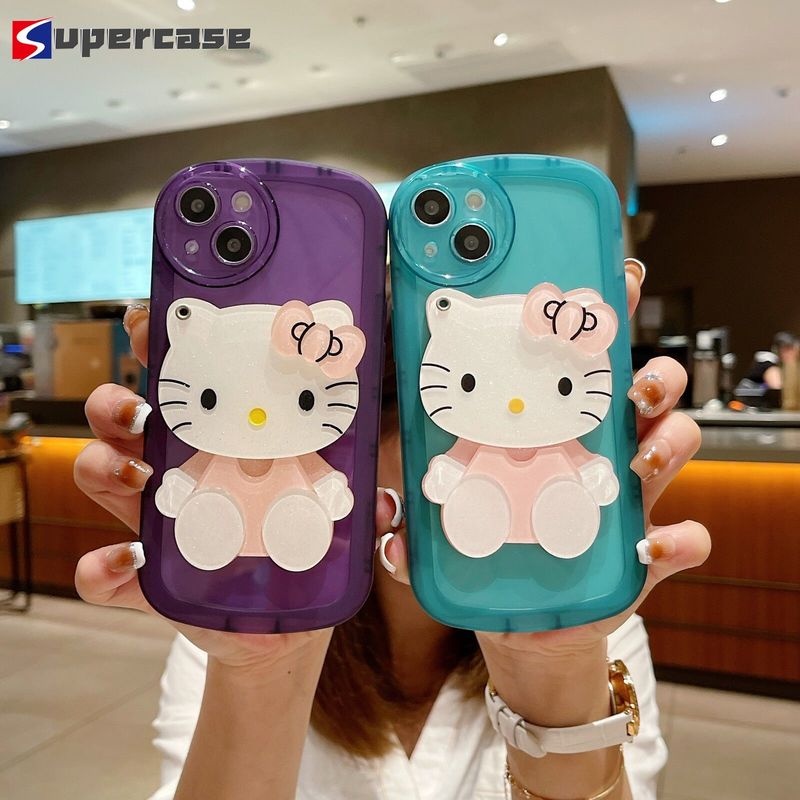 Ốp Điện Thoại TPU Mềm Có Gương Hello Kitty Cho iPhone 12 11 Pro Xs Max 12 Mini 11 Pro