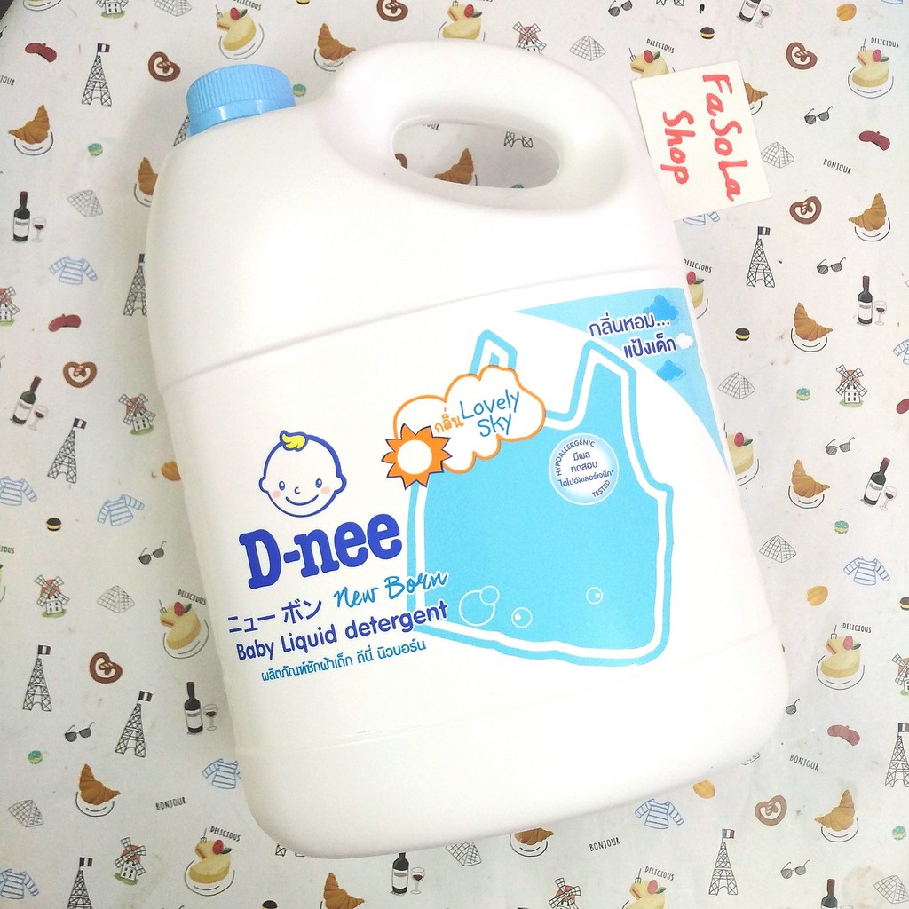 Nước giặt / xả D-NEE dnee Thái Lan can 3000ml nắp trắng hồng tím xanh lá trẻ em baby new born fabric softener detergent