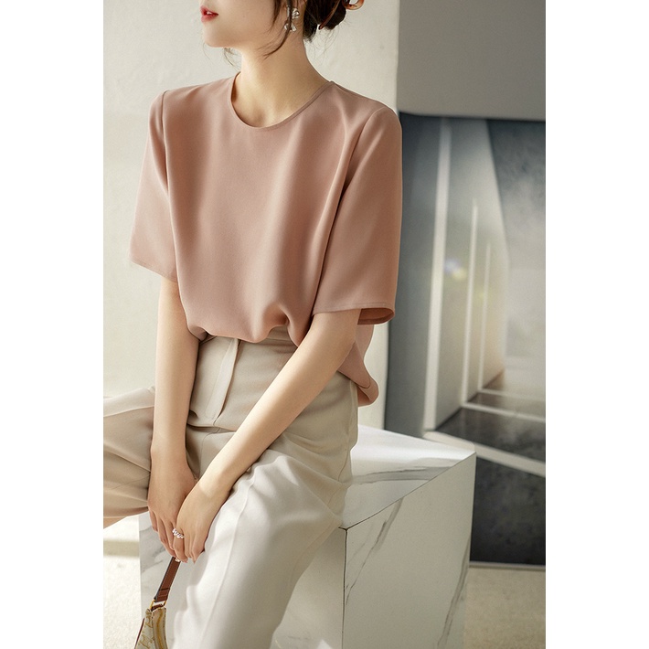 Syc Đa Năng581653Mg Áo Thun Lụa Crepe Thẳng Co Giãn Nhẹ Nhàng Mùa Hè Ý HC