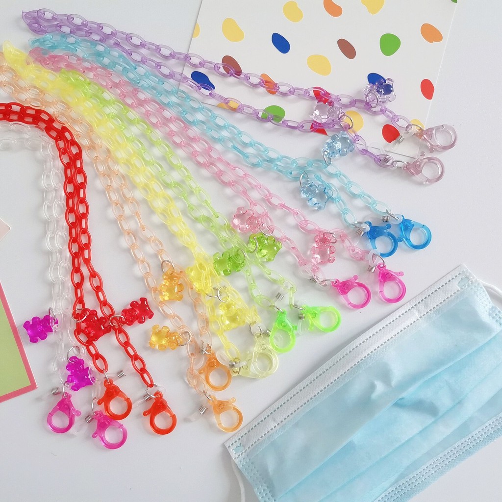 Dây Đeo Mặt Nạ Hình Gấu Hoạt Hình Màu Sắc Ngọt Ngào