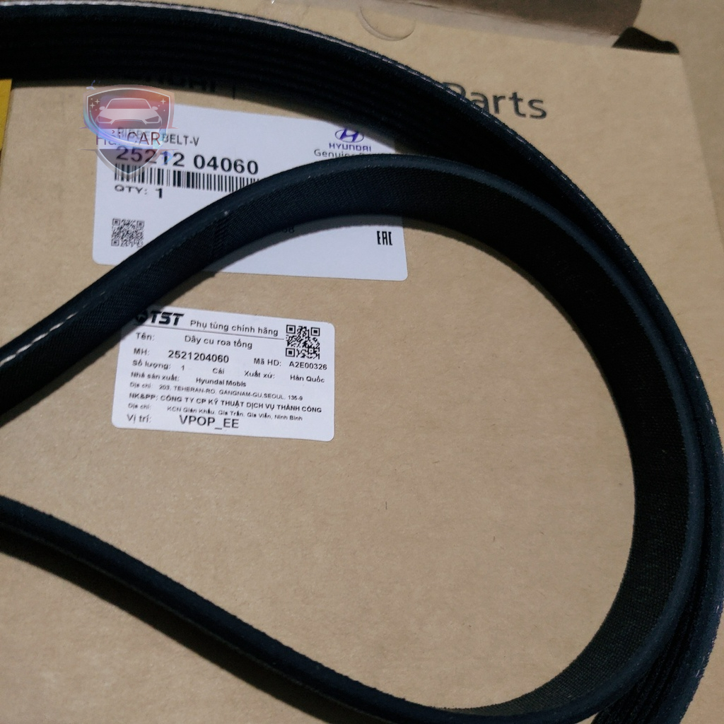 Dây curoa tổng, dây đai tổng xe Hyundai Grand I10   AT CHÍNH HÃNG  2521204060