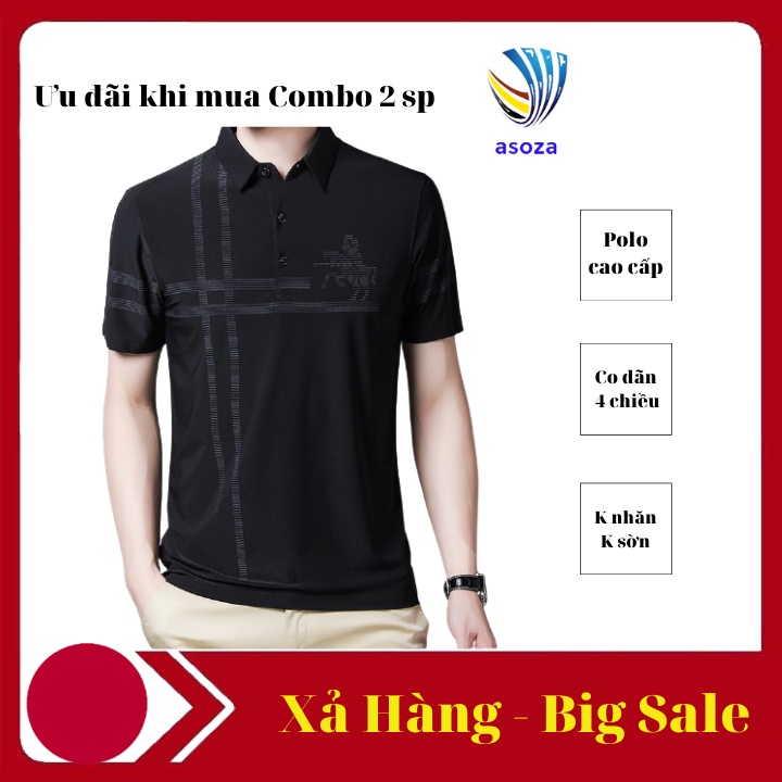 áo polo nam cao cấp áo thun nam cổ bẻ tay lỡ đẹp có form rộng cho người trung niên P09