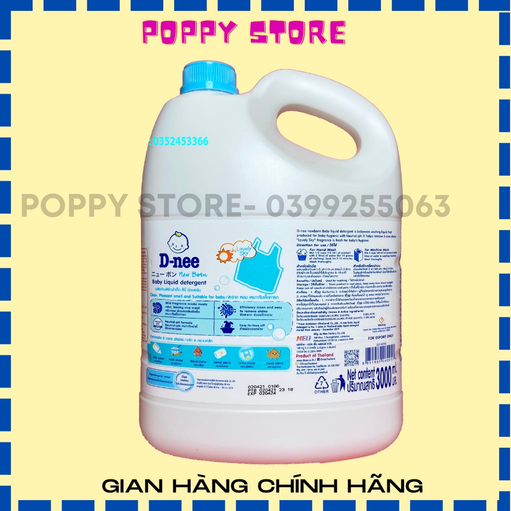 Nước giặt Dnee xanh 3000ml