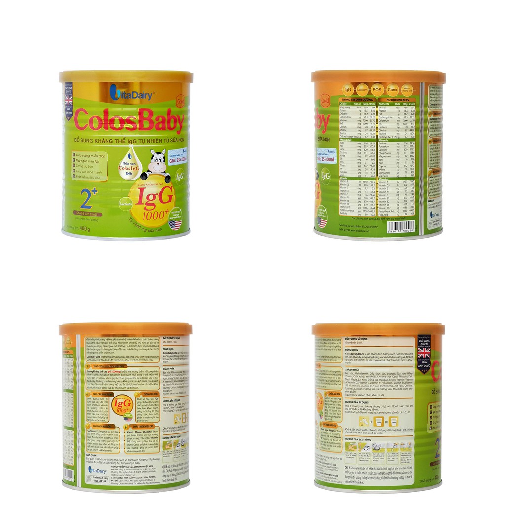 SỮA BỘT COLOSBABY GOLD 0+/1+/2+ 400G