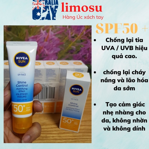 Kem chống nắng Nivea Shine Control SPF 50 UV Face