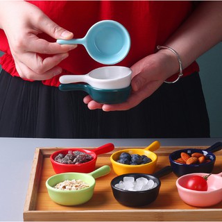 Chén chấm chén tương có quai cầm nhiều màu pastel dễ thương