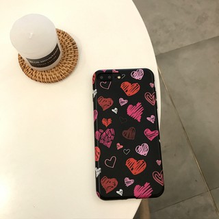 Ốp iphone 6 6s 7 8 plus 6plus x xs tim vẽ - giá rẻ
