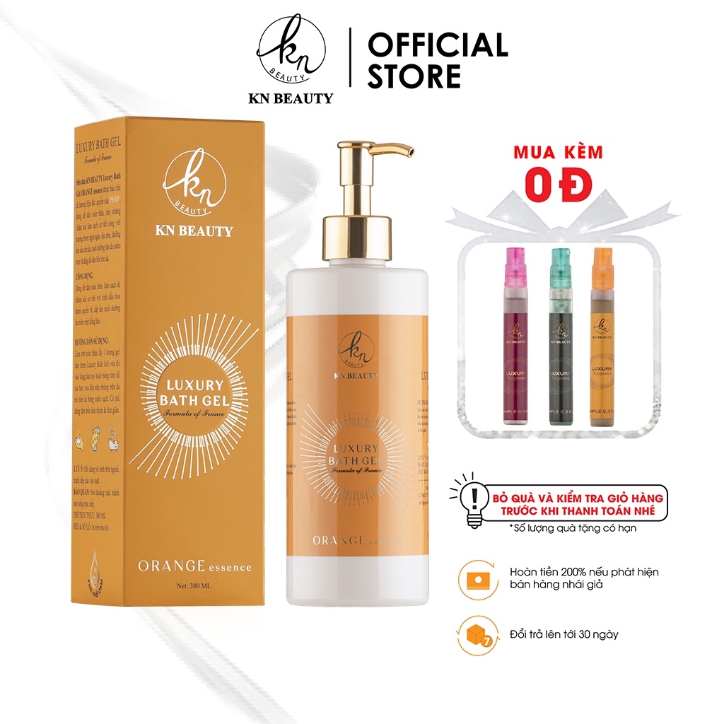 Sữa tắm tinh chất Cam KN Beauty – Luxury Bath Gel ORANGE essence 380ml tặng nước hoa mini
