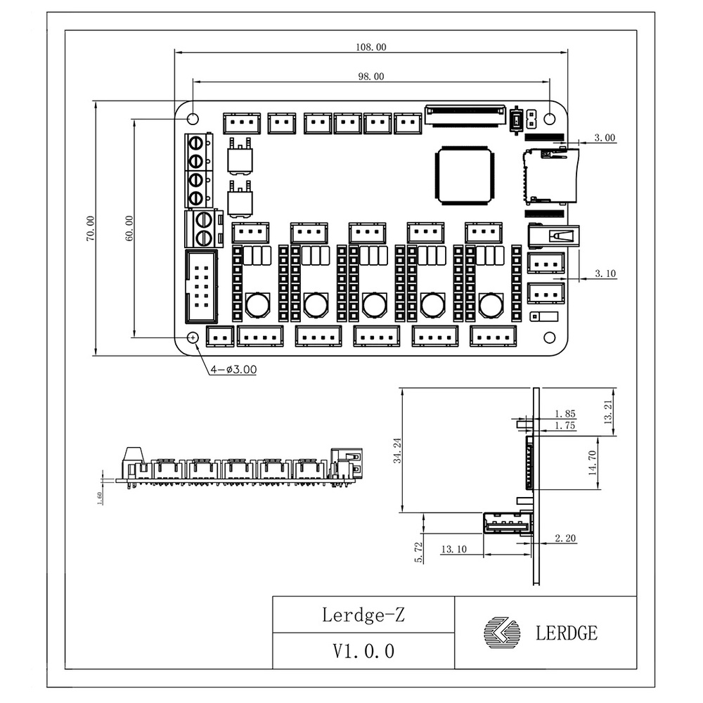 Board mạch LERDGE-Z BOARD 32 BIT thương hiệu cao cấp chính hãng dành cho máy IN 3D
