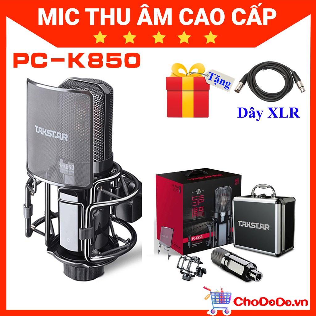 Takstar PC-K850 mic thu âm cao cấp chuyên dụng cho phòng thu, livestream, hát karaoke Facebook, Bigo (BH 12 tháng)