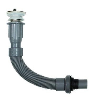 Bộ xả lavabo, xiphong cao cấp ruột gà chống hôi màu xám
