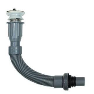 Bộ xả lavabo, xiphong cao cấp ruột gà chống hôi màu xám