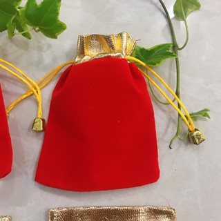 COMBO 10 Túi rút nhung 10x12 cm may mắn màu đỏ loại mịn đẹp