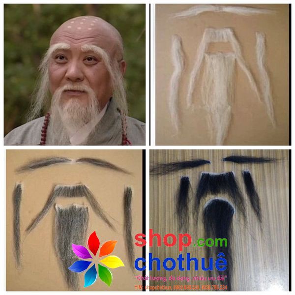 Râu Dán dùng cho hoá trang già, đóng phim cổ trang,...