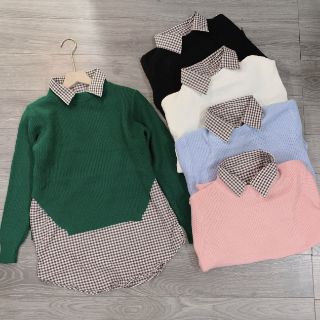 NHÂN-ÁO LEN PHỐI CỔ SƠ MI