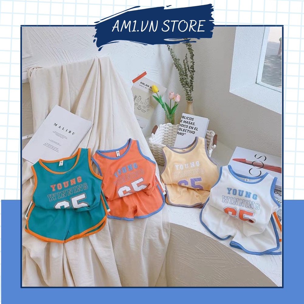Đồ Bộ quần áo ba lỗ cho bé Young 65 Chạy Viền Chất Cotton Cực Đẹp AM738
