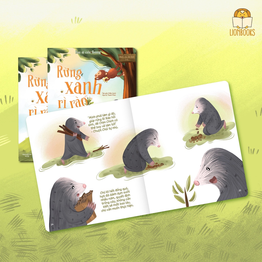 Truyện Kể Cho Bé Trước Giờ Đi Ngủ - Cuốn Rừng Xanh Rì Rào Tặng kèm 1 sticker nhân vật, cho bé 0-6 tuổi