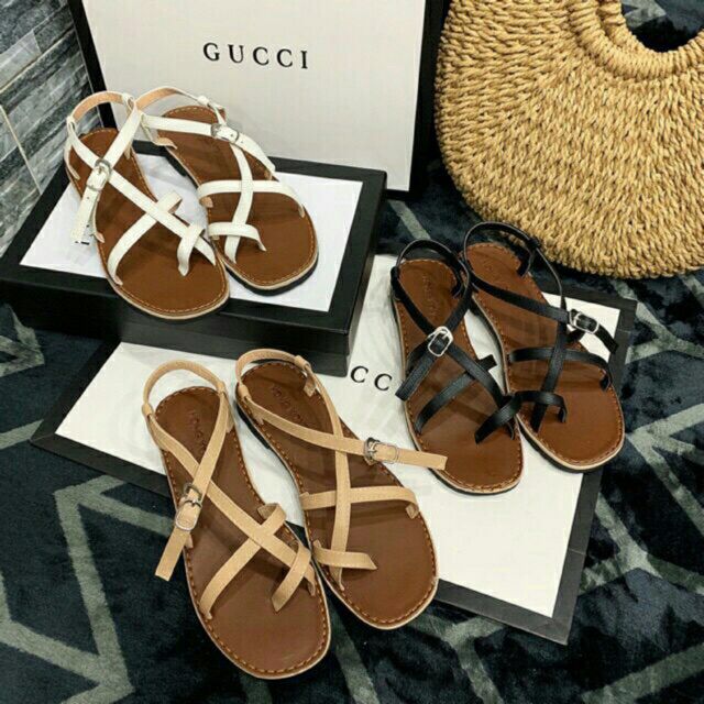 Sandal quai chéo MAILIAA đế gấu quai da gắn nút