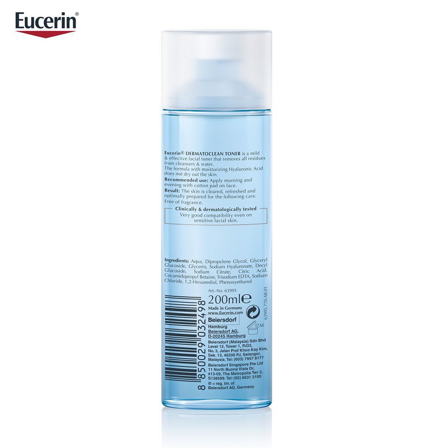 Eucerin Nước Hoa Hồng Dành Cho Da Nhạy Cảm Dermatoclean Clarifying Toner 200ml