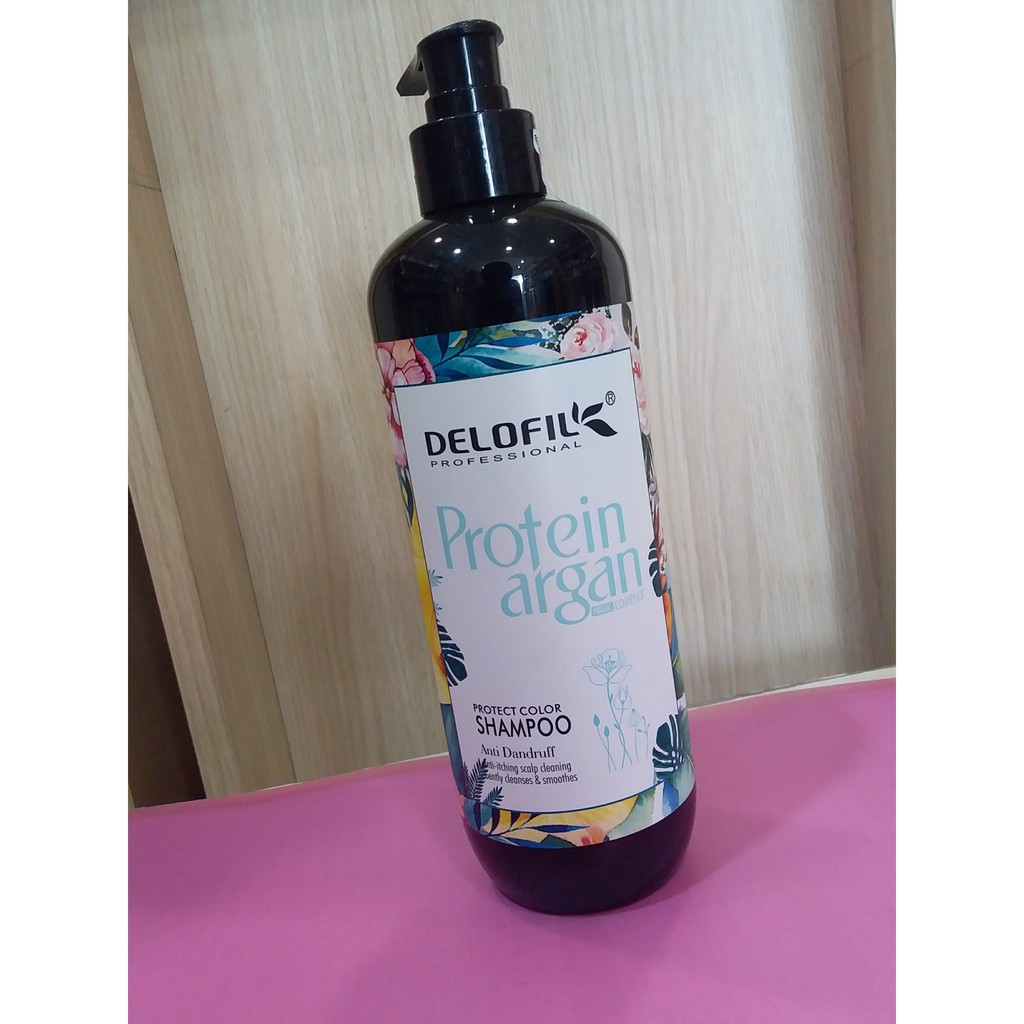 Dầu gội số 3 trị gàu và phục hồi giữ màu Delofil Protect Color Anti Dandruff Shampoo 500ml