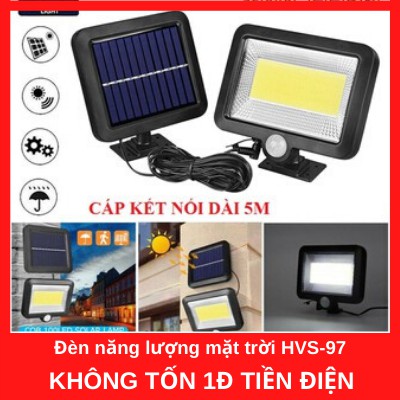 Đèn năng lượng mặt trời sân vườn cảm biến chuyển động giá rẻ HVS97 100 LED