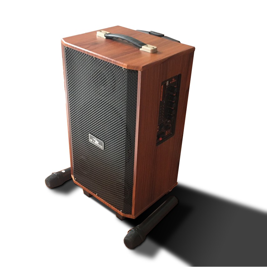 Loa kẹo kéo thùng gỗ Kiomic K88 kèm 2 mic không dây