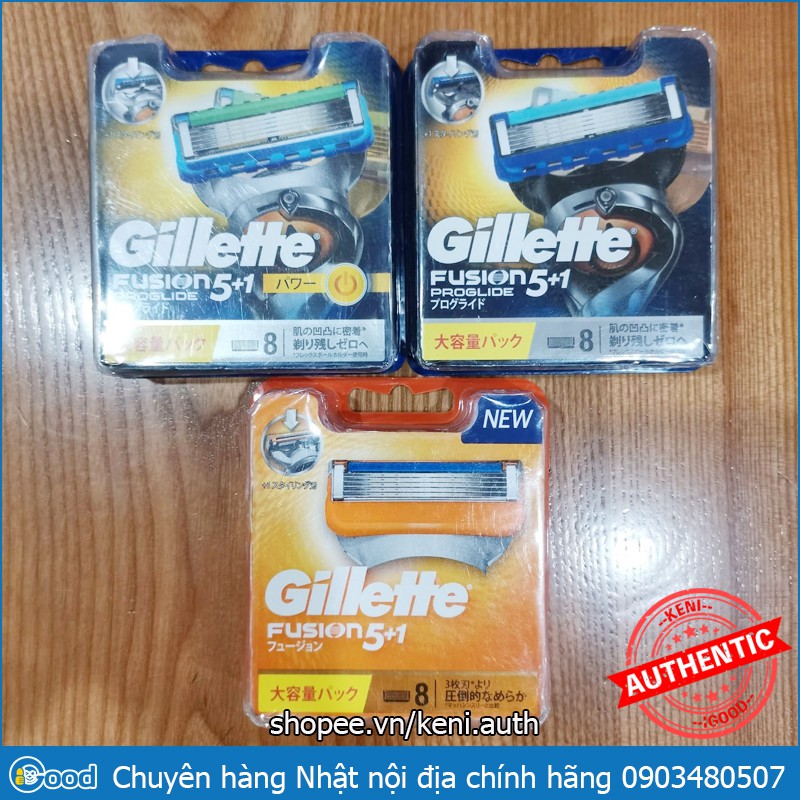 Hộp 8 lưỡi dao cạo râu Gillette Fusion 5+1 Nhật Bản