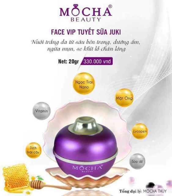 Face vip tuyết sứ Mocha chính hãng _ Kem dưỡng trắng da mặt