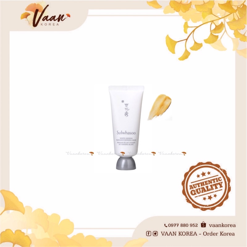 [35ml] Mặt nạ Bạch sâm Sulwhasoo White Ginseng Radiance Refining Mask