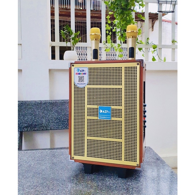 Loa kéo hát karaoke AZPro Bass 25 bluetooth Loa kẹo kéo di động thùng gỗ  _ Tong kho loa keo