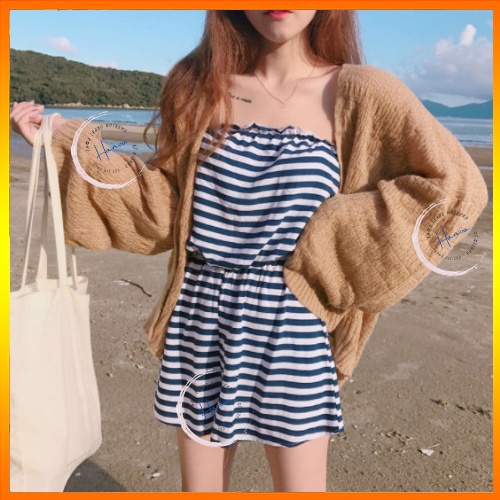 Áo Khoác Cardigan Len Mỏng Nữ Khoác Ngoài Vintage Phong Cách Hàn Quốc Hanva