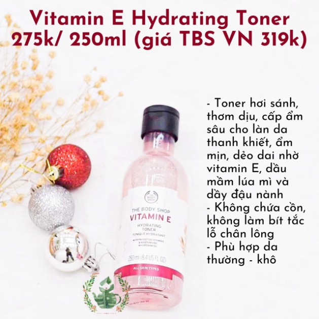 Toner và Kem dưỡng Vitamin E Lúa Mạch The Body Shop siêu cấp ẩm và làm sáng da