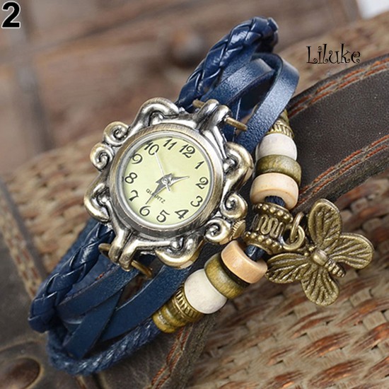 Đồng Hồ Dây Đeo Giả Da HọA TiếT Bươm BướM ThờI Trang Cho Nữ