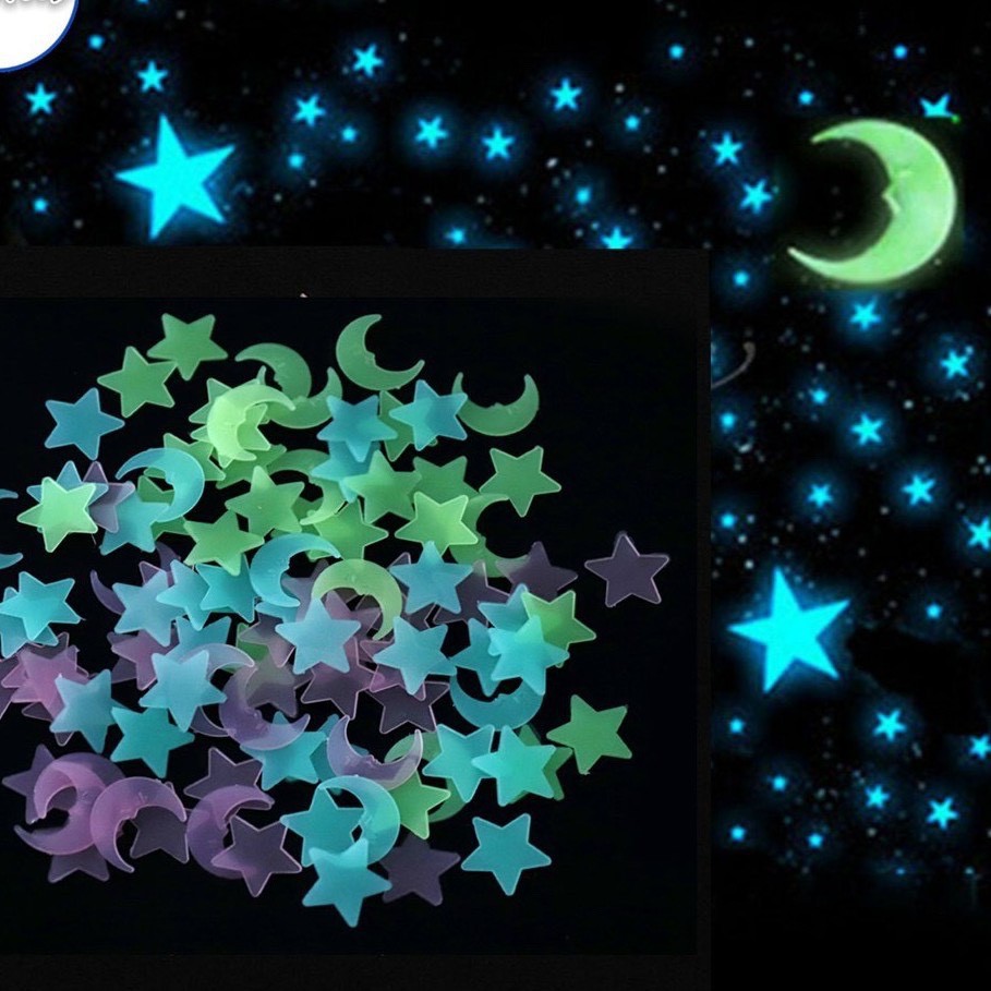 Set 100 Ngôi Sao Dạ Quang Dán Tường Trang Trí Phát Sáng Về Đêm YN217026 | BigBuy360 - bigbuy360.vn
