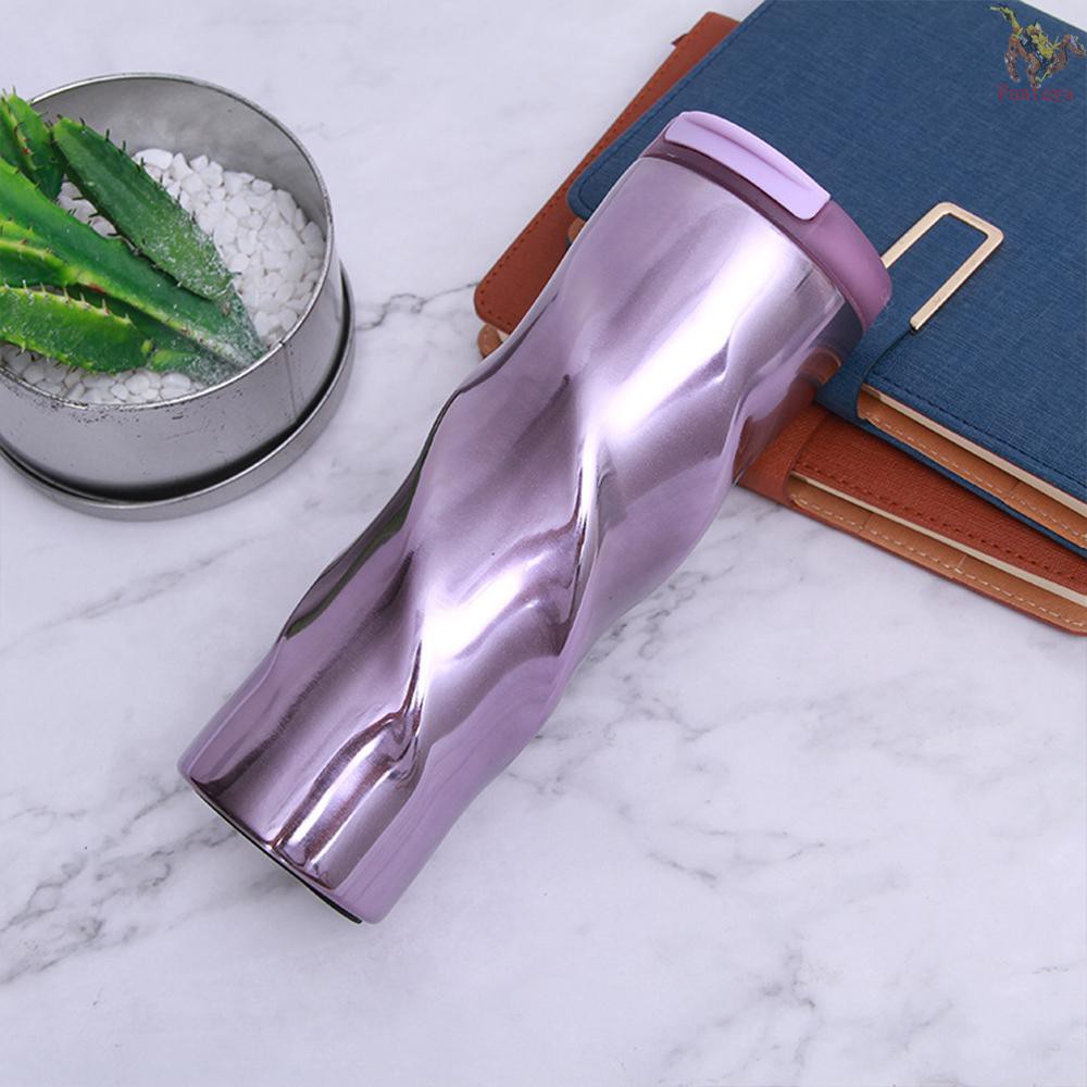 FUN 500ml 304 Stainless Steel Portable Car Coffee Mug Threaded Double-Layer Insulated Thermos Vacuum Cup Travel Business Tea Office Outdoor Water Bottle