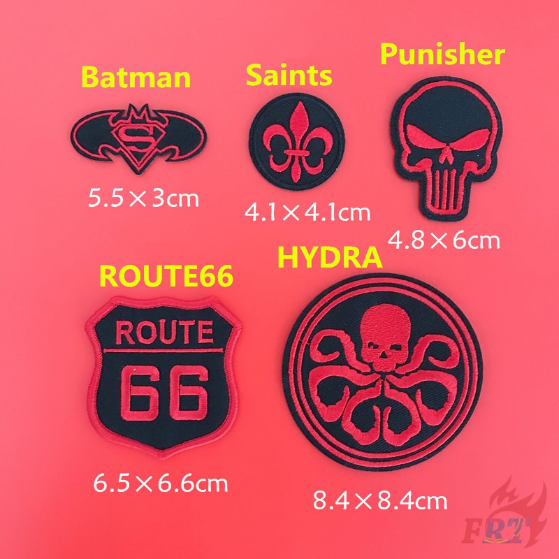 Miếng vá quần áo hình logo Batman / Saints/ Punisher/ ROUTE66/ HYDRA DIY