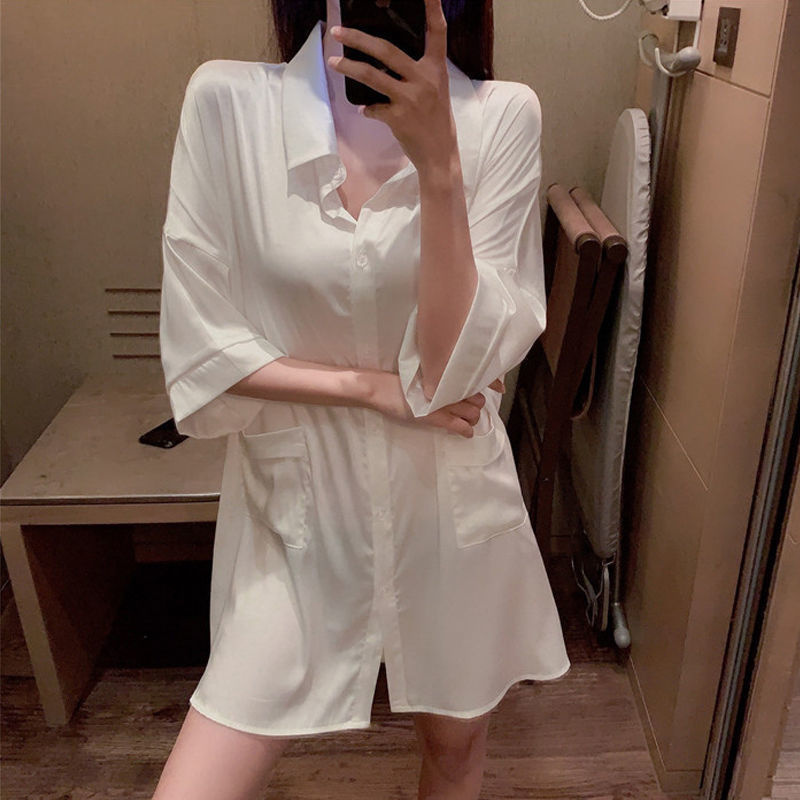 Đầm Ngủ Vải Lụa Thời Trang Gợi Cảm Quyến Rũ Cho Nữ