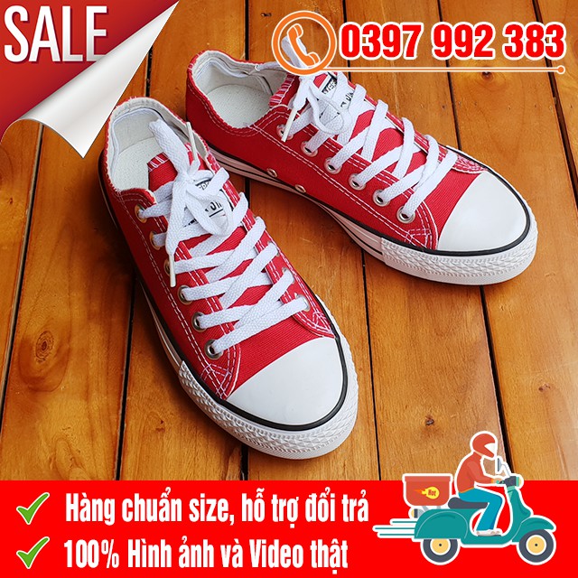 [MIỄN PHÍ SHIP] Giày Thể Thao CV Classic Đỏ Tươi Nam Nữ