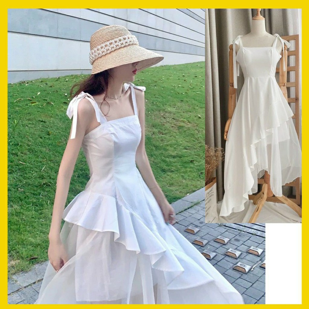 Sét đầm công chúa 2 dây + chân váy sang chảnh HÀNG CAO CẤP đi dự tiệc, dạo phố, đi biển đều vô cùng xinh đẹp (VĐ 015)