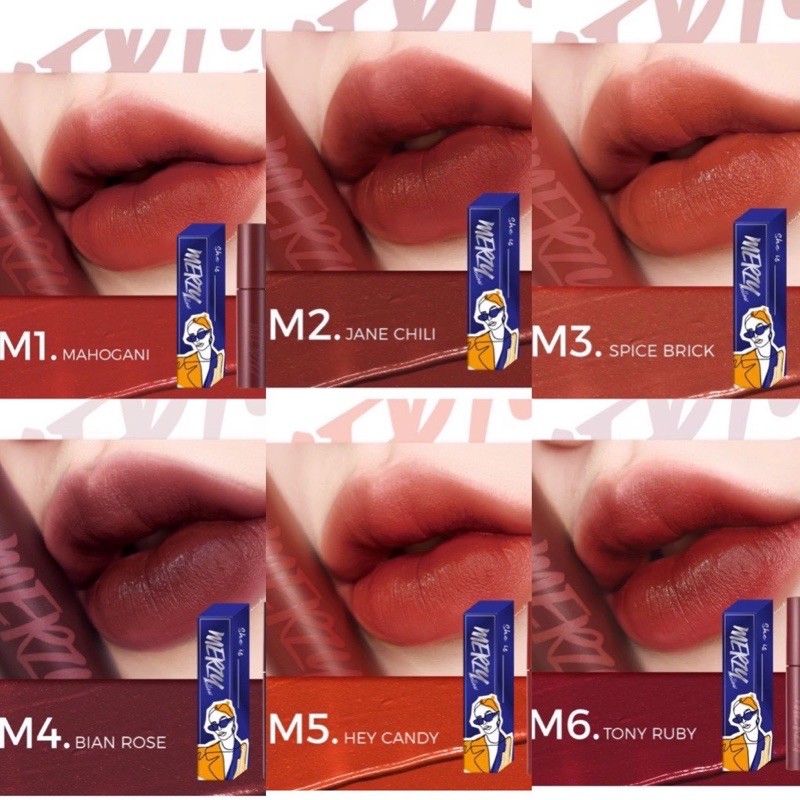 ( Limited Vỏ Xanh) Son Kem Merzy Mellow Blue Tint Version Girl | Thế Giới Skin Care