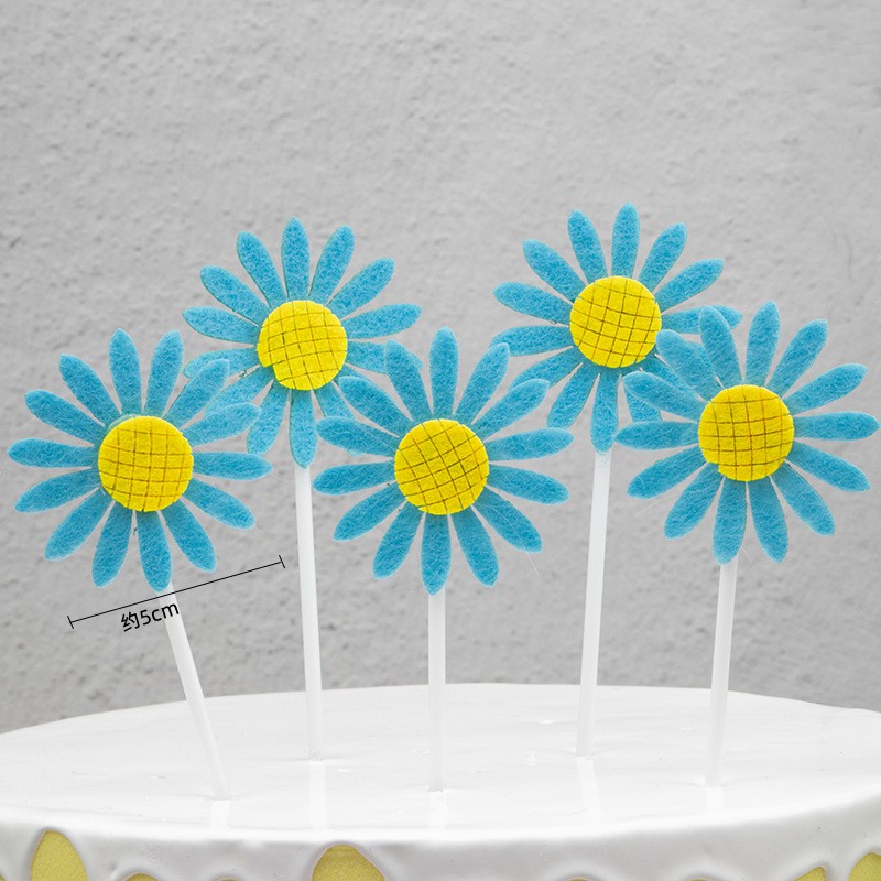 phụ kiện trang trí bánh [FREESHIP] set 5 que cắm xốp hoa hướng dương