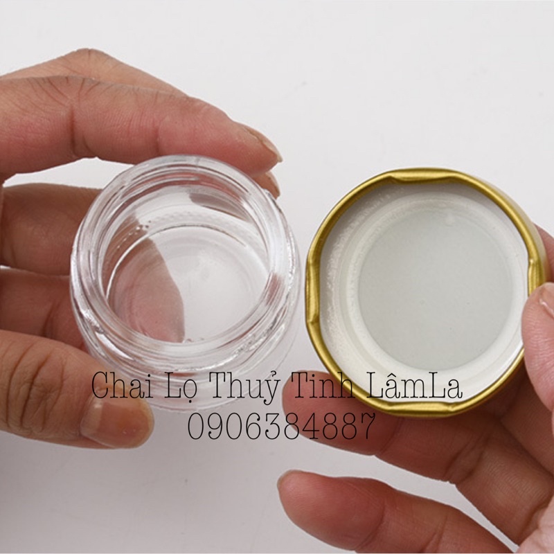 Hũ Thuỷ Tinh Tròn Nắp Thiếc 30ml | Đựng Mật Ong , Mứt Trái Cây