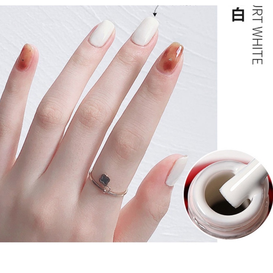 Sơn gel AS móng tay màu đen trắng sữa chua nước gạo thạch đen NAIL SUZY chai 15ml