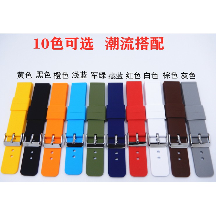 Dây Đeo Đồng Hồ Bằng Silicone 14mm 16mm 18mm 20mm 22mm 24mm
