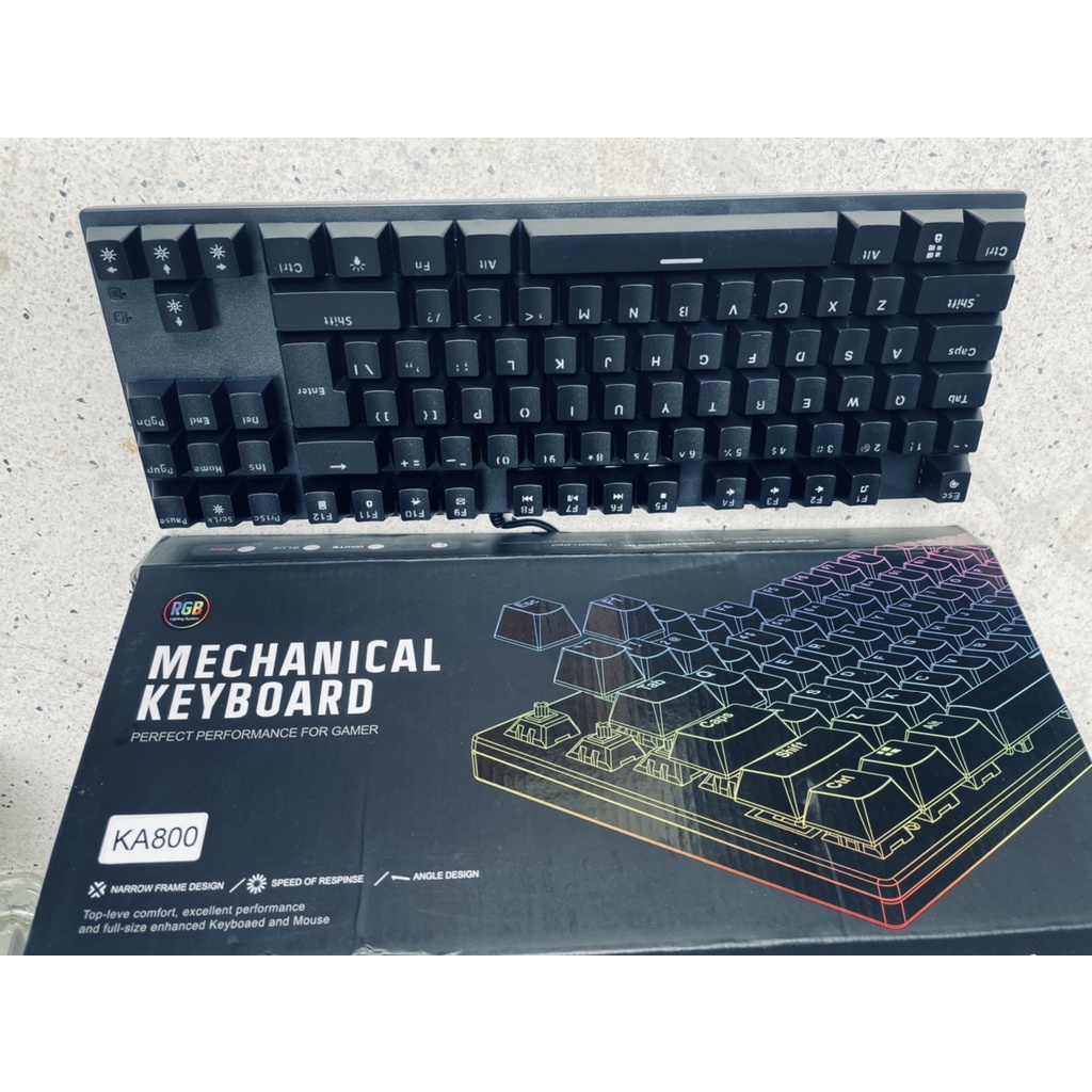 Bàn Phím Cơ Blue Switch Chuyên Game RGB K2 Pro & KA800 87 Phím