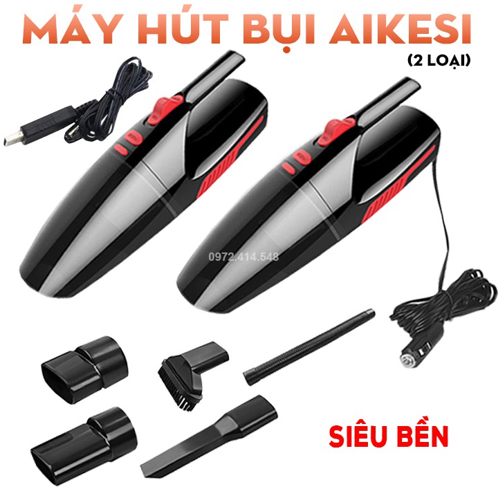 Máy hút bụi cầm tay AIKEISI tẩu nguồn 12V ô tô - Máy hút bụi mini đa năng sạc pin, Pin Sạc 2600mAh, Bền