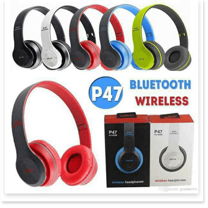 Tai nghe chụp tai cao cấp có khe thẻ nhớ - Bluetooth- FM P47