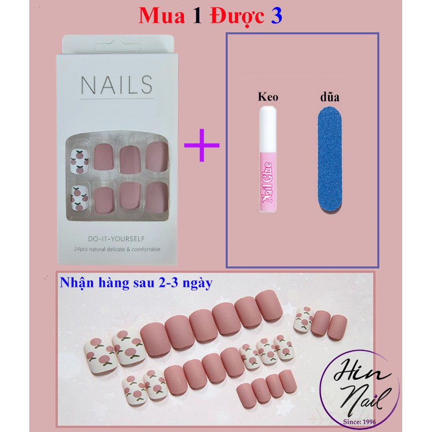 [TẶNG keo + dũa] Set 24 móng tay giả họa tiết 3D độc đáo [Mã COSHOT28 hoàn 8% xu đơn 250K]