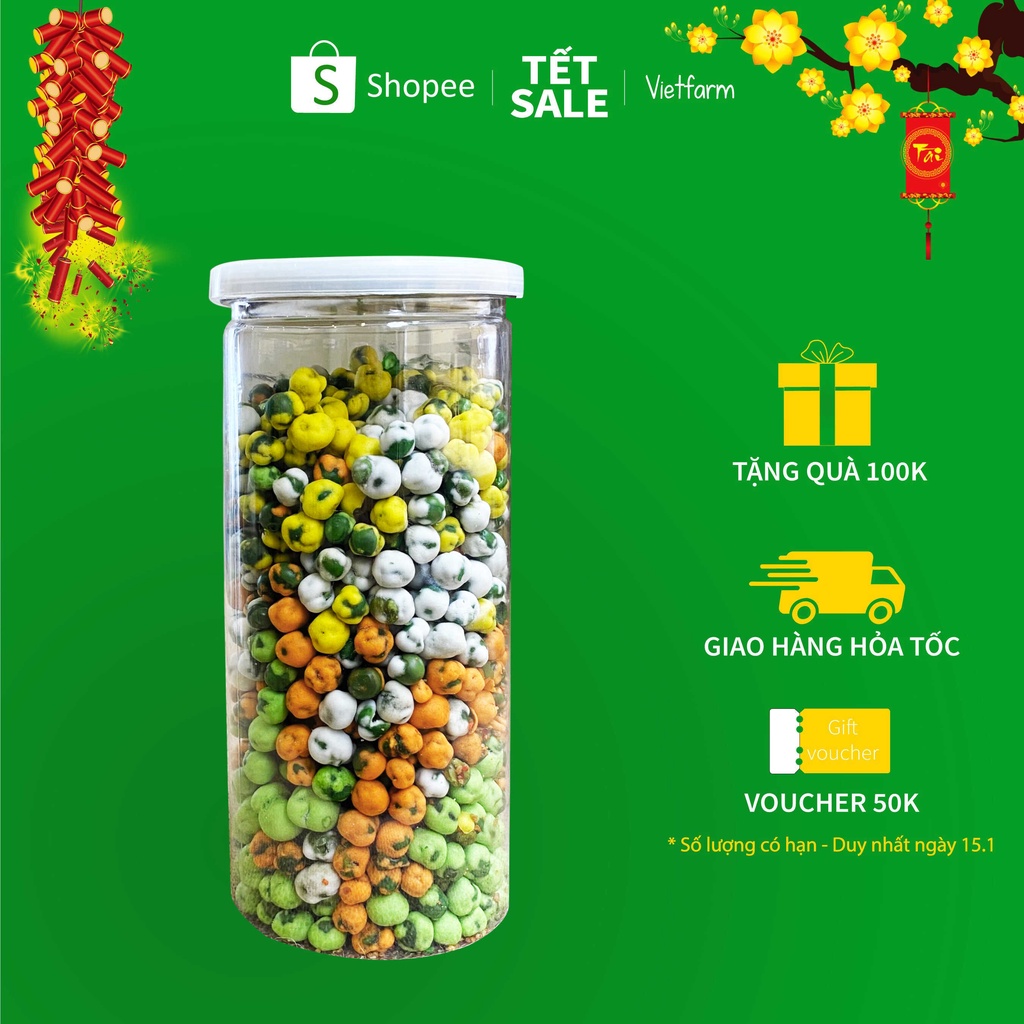 Đậu Hà Lan Mix 5 Tầng - Ngon Giòn Bùi, Đậm Vị - Đồ Ăn Vặt - Vietfarm